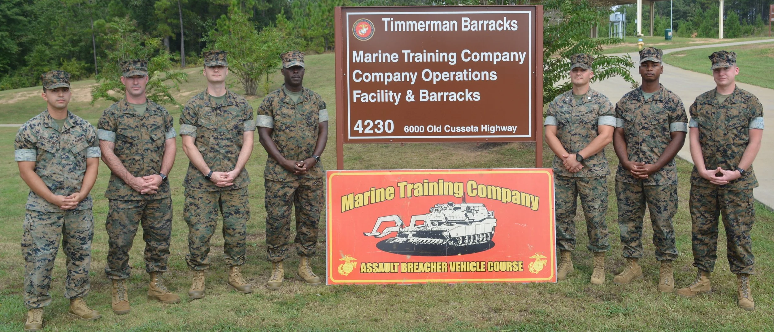 My fellow crewmember course instructors and our supervisor pose for the last Assualt Breacher Vehicle Course to be held in the Marine Corps.