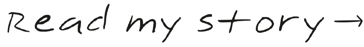 Handwritten text on a whiteboard that says 'Read my story' with an arrow pointing to the right.