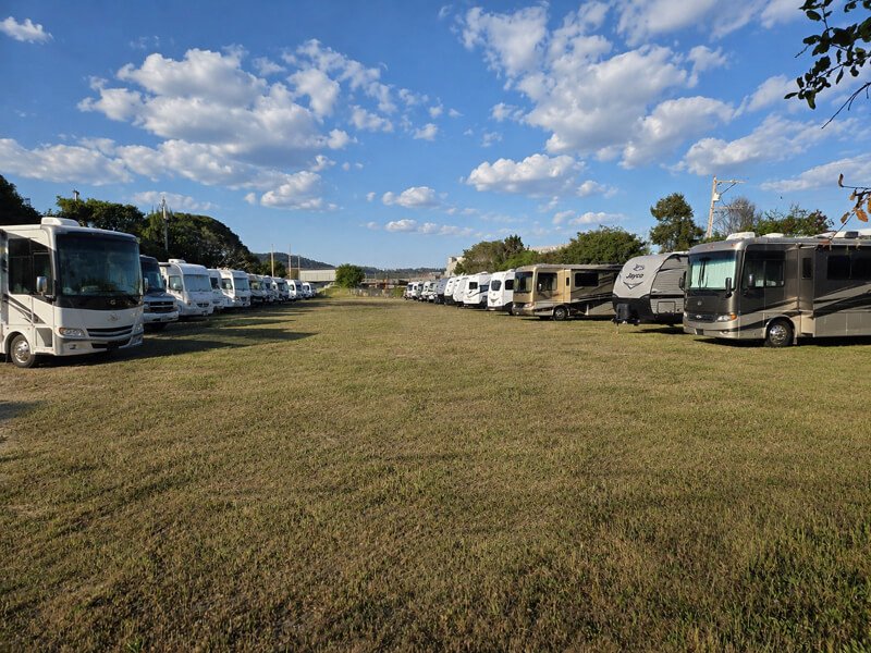 RV camping area and grounds at the FDES Portuguese Hall of Monterey.