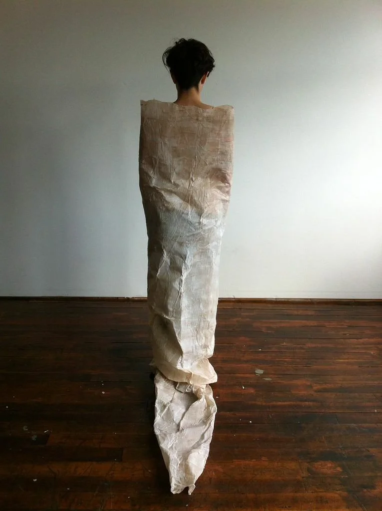 Collaboration with Claire Barrera,
"Snake Skin" for dance performance 
Fabric and wax