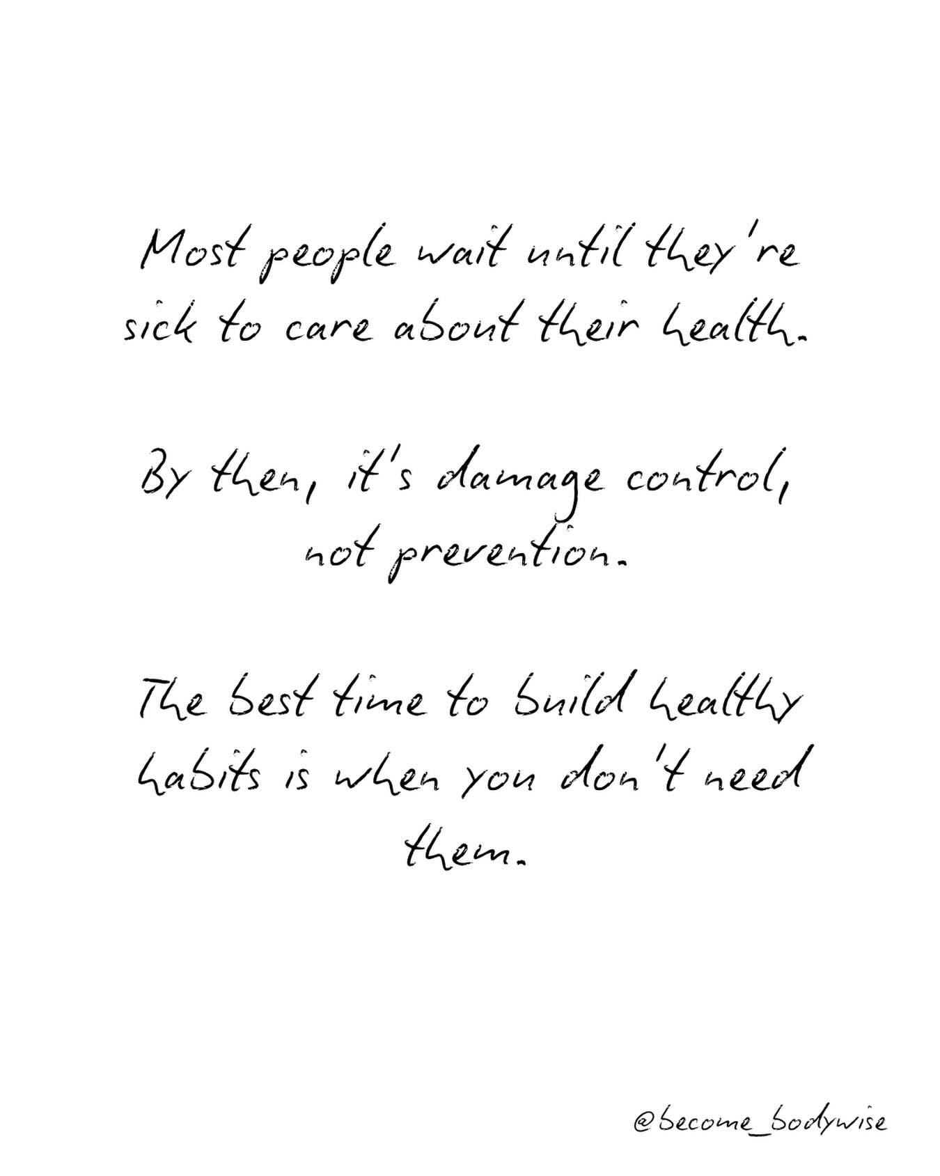 Most people don&rsquo;t think about their health until something goes wrong.

Low energy.

Weight creeping up.

Back pain.

Blood pressure warnings.

Clothes not fitting.

Confidence taking a hit.

Then it feels urgent.

The truth is, the best time t