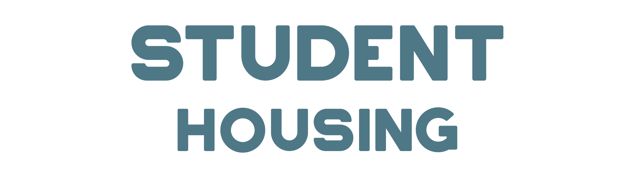 Text saying 'Student Housing' in large letters with smaller text above and below.
