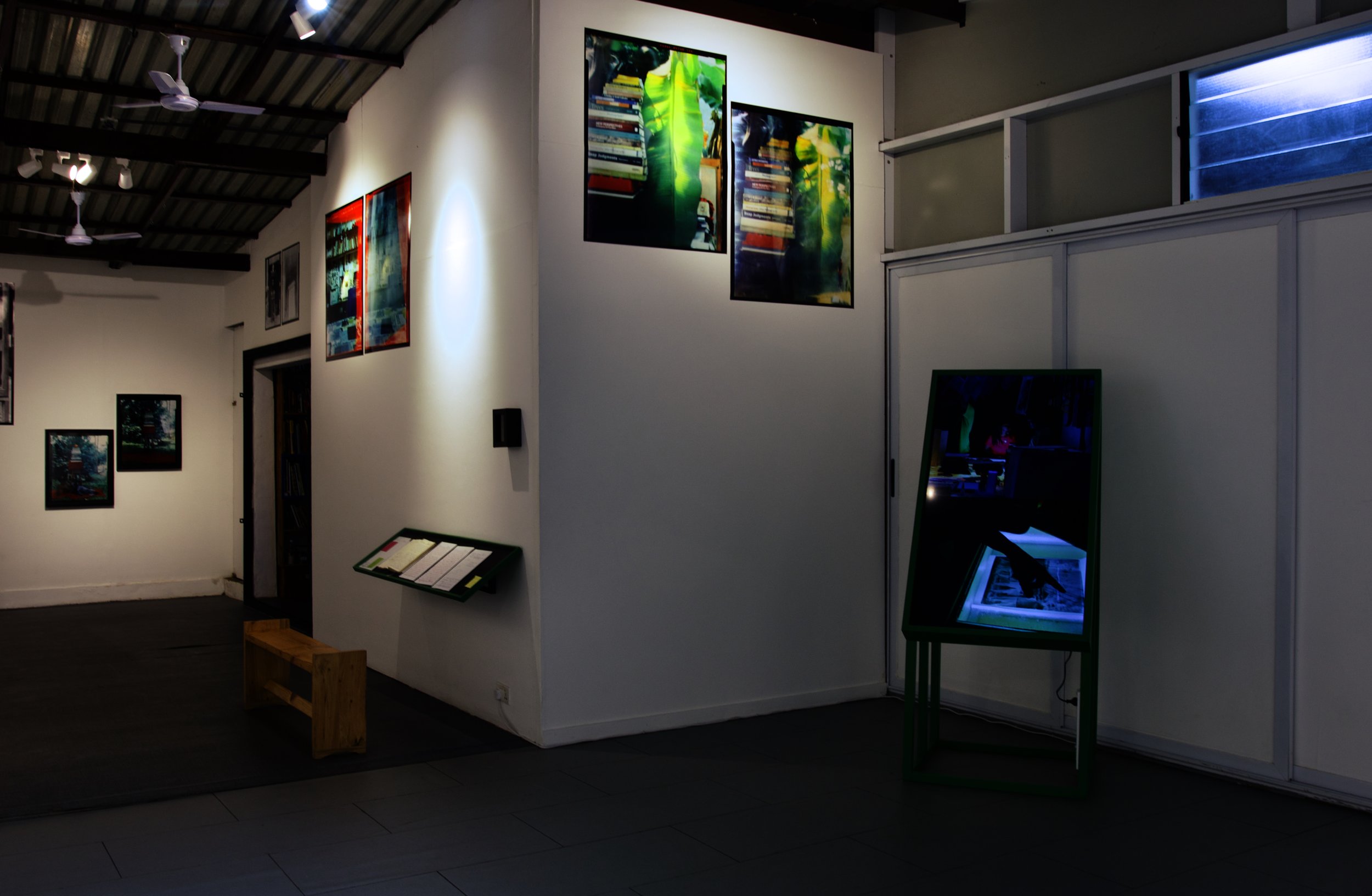Installation view (detail) of eric gyamfi, stomata: dr. mahashe’s open frames (2026), at the foundation for contemporary art ghana for  (may 23, 2026–july 18, 2027); photo: godfred goodman / © foundation for contemporary art, ghana
