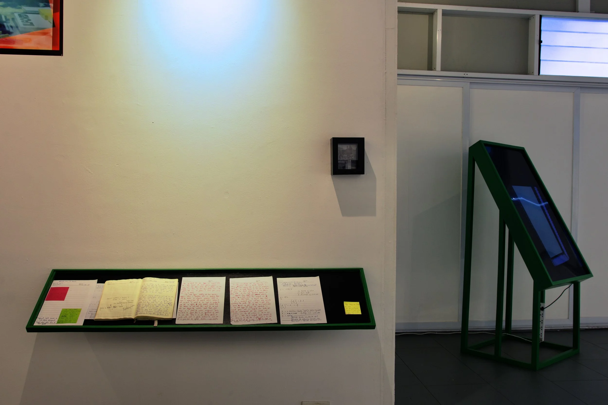 Installation view (detail) of eric gyamfi, stomata: dr. mahashe’s open frames (2026), at the foundation for contemporary art ghana for  (may 23, 2026–july 18, 2027); photo: godfred goodman / © foundation for contemporary art, ghana