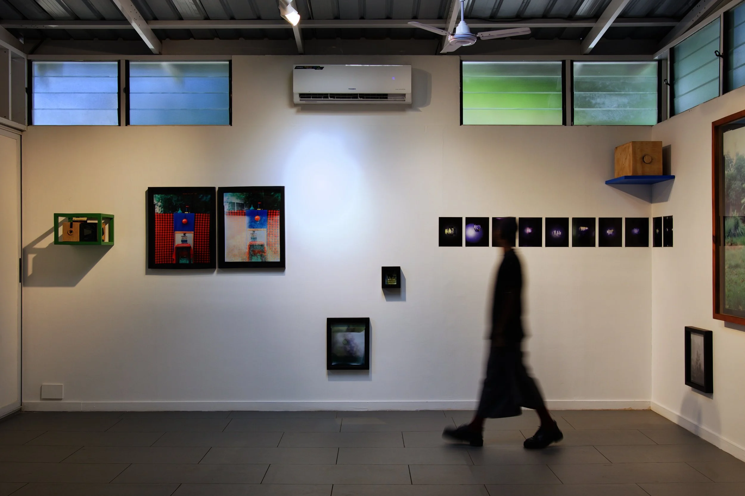 Installation view (detail) of eric gyamfi, stomata: dr. mahashe’s open frames (2026), at the foundation for contemporary art ghana for  (may 23, 2026–july 18, 2027); photo: godfred goodman / © foundation for contemporary art, ghana