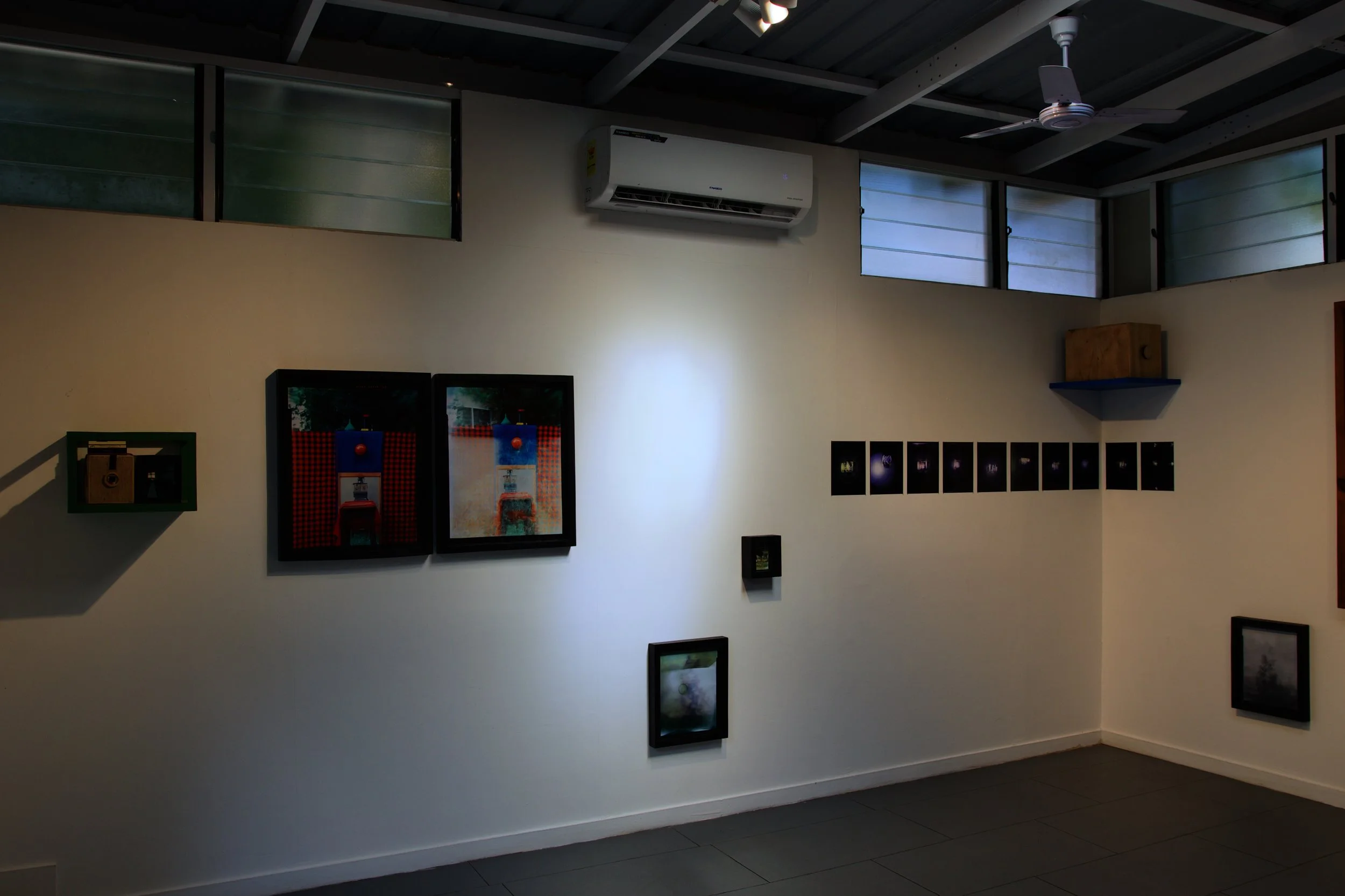 Installation view (detail) of eric gyamfi, stomata: dr. mahashe’s open frames (2026), at the foundation for contemporary art ghana for  (may 23, 2026–july 18, 2027); photo: godfred goodman / © foundation for contemporary art, ghana