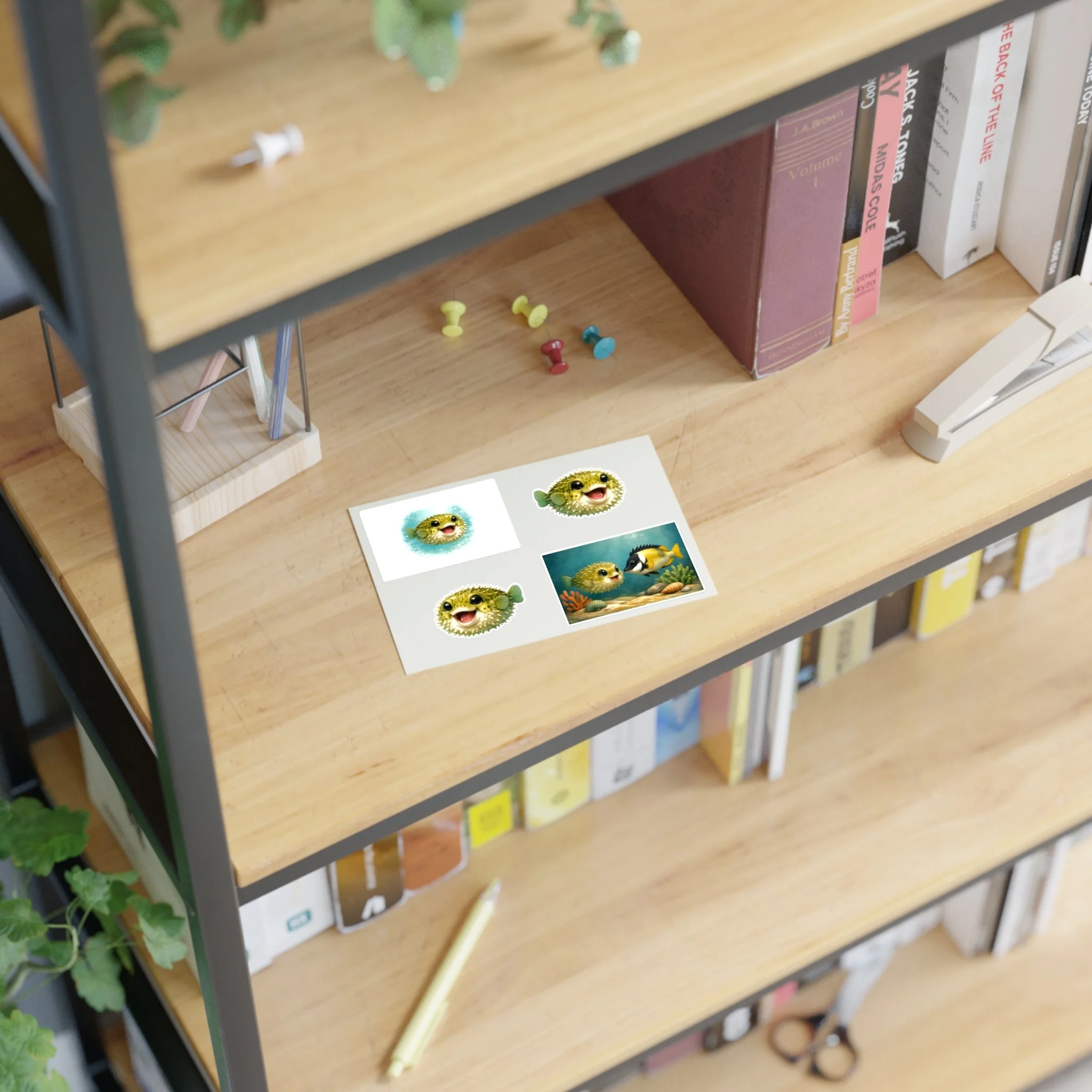 Jake the Pufferfish Sticker Sheets — Cute Puffer Fish Vinyl Decals