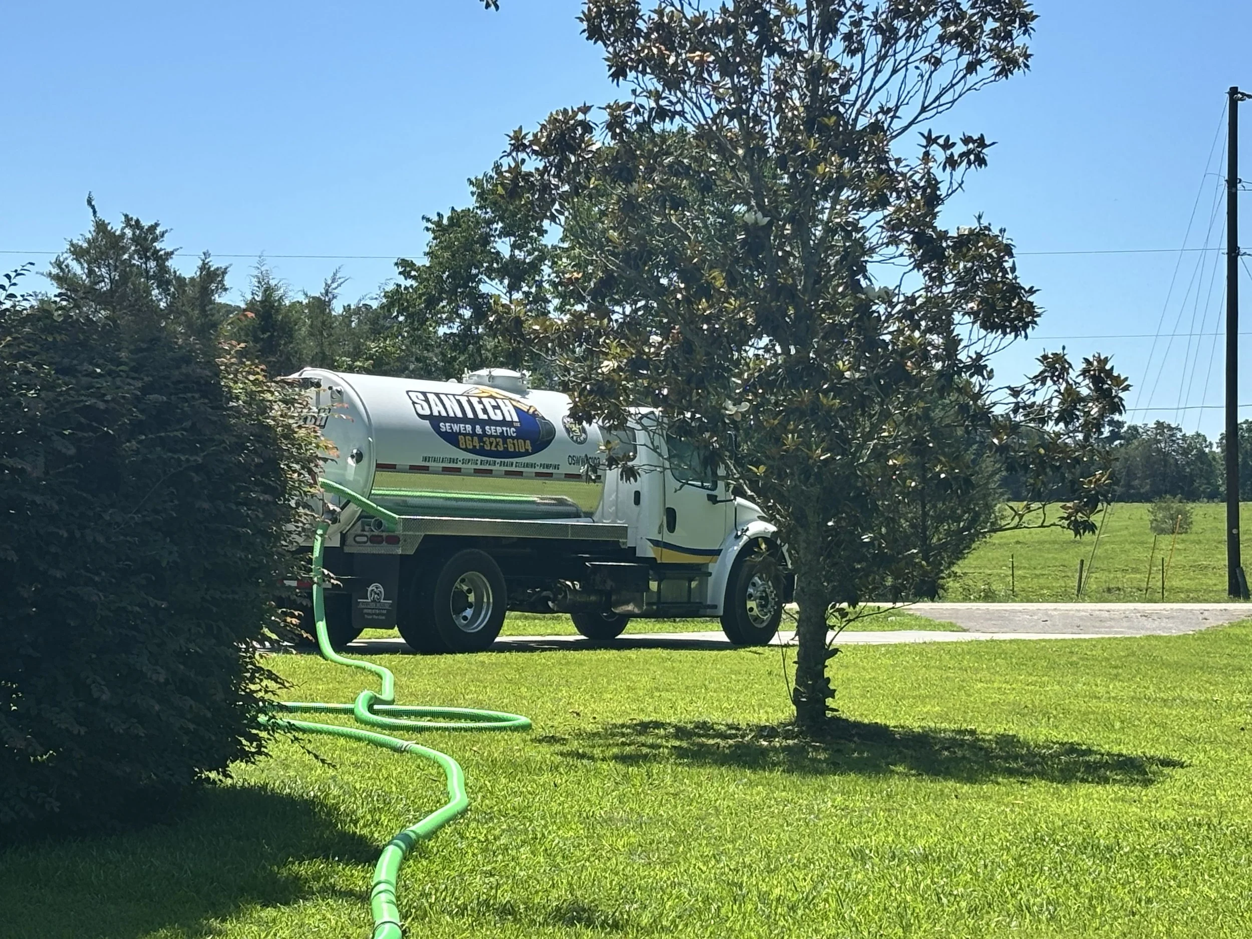 Pumping a tank in Saluda, SC