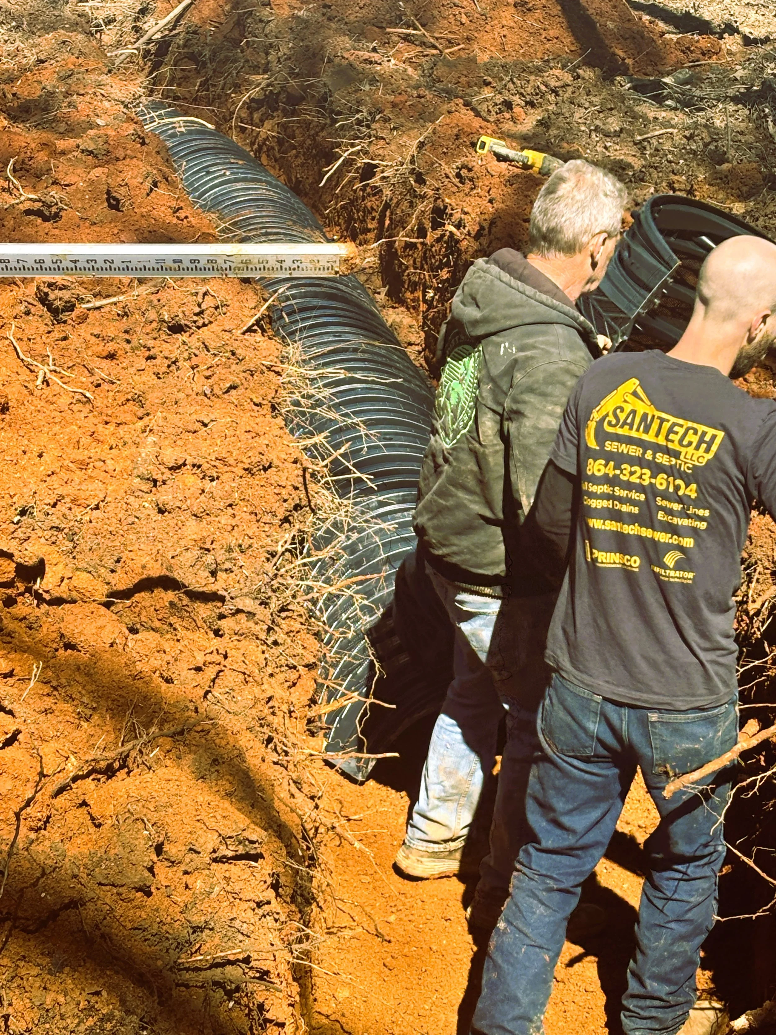 Installing a Drain field in Greenwood, SC