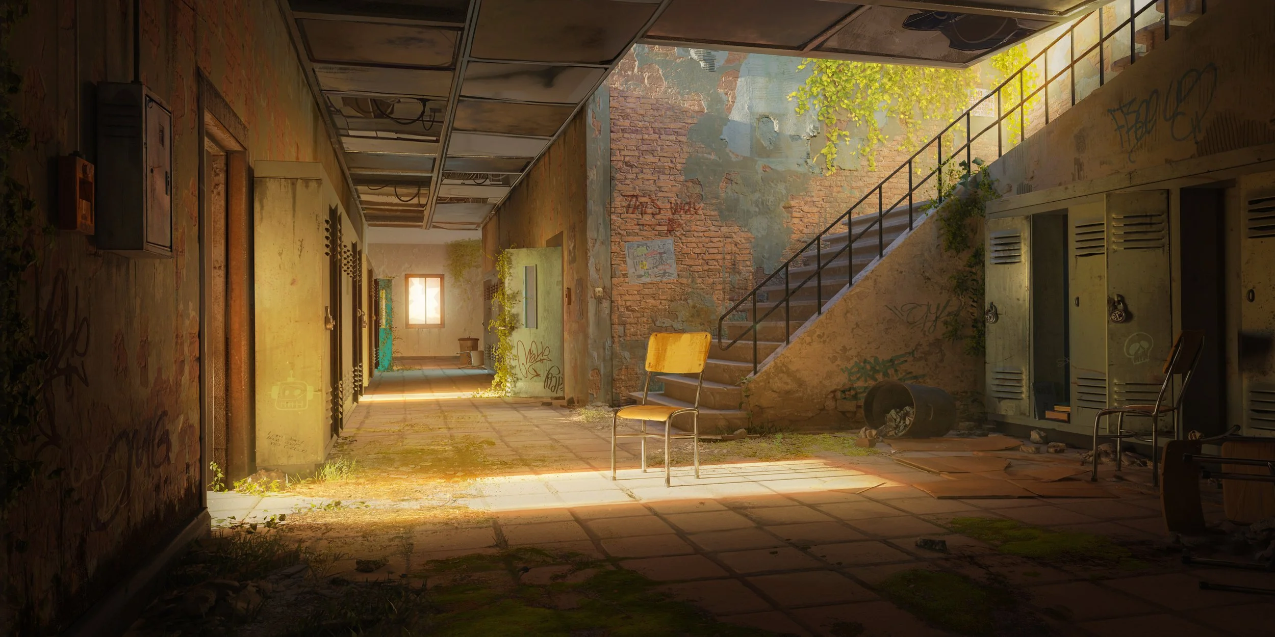 Another personal piece, inspired by the artwork from The Last of Us. This time I did not have a thumbnail to start working from, instead I blocked out simple shapes in Blender until I found a composition I liked and then modeled for the camera. Some 