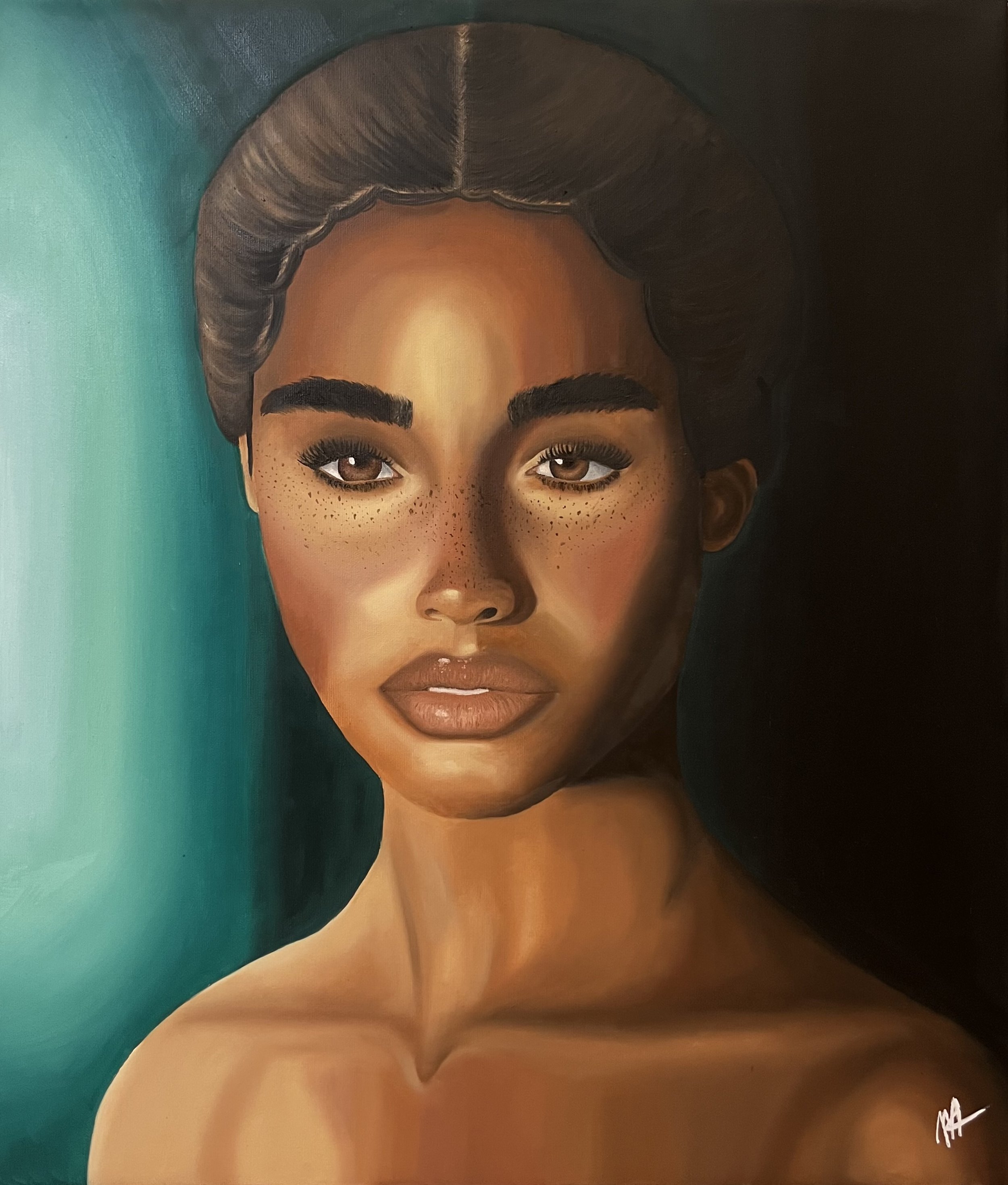 "MAYA" 60 x 70 cm. Oil on canvas. 2025 (Painted during studies in Italy)