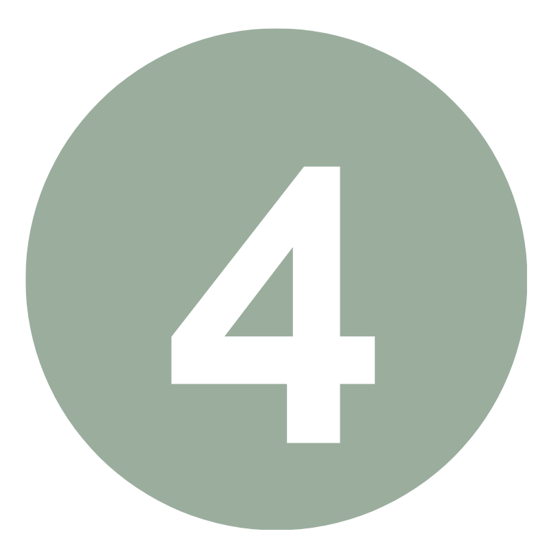 Un cercle gris avec le chiffre blanc 4 au centre.