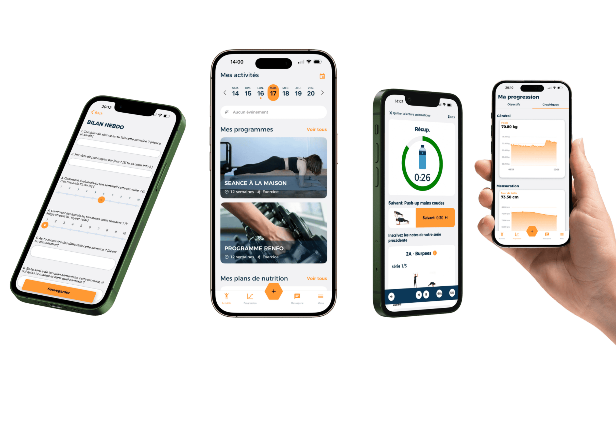 image de l'application espace privé, disponible uniquement sur les coaching en ligne et coaching hybride