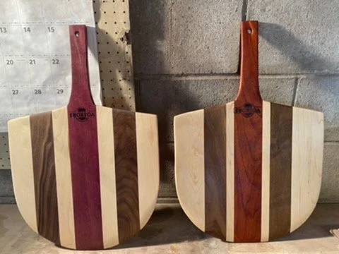 Voskors Handcrafted Multi-Wood Pizza Peel Set