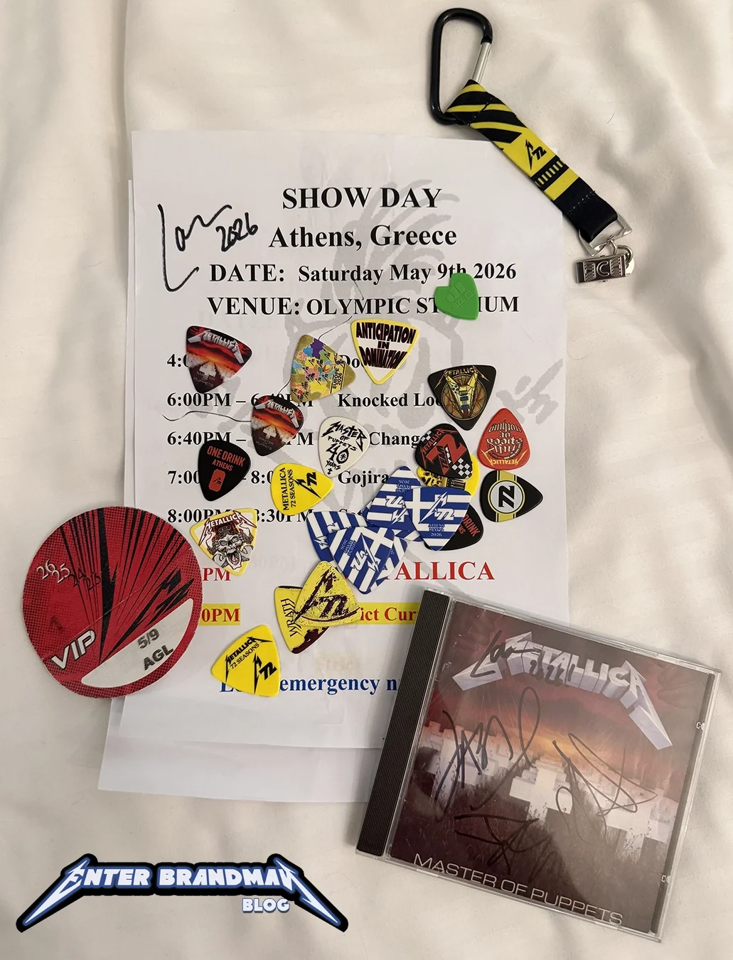 Metallica Master of Puppets CD signed by Lars Ulrich in Athens, Greece on May 9, 2026 for  Chris Cantz