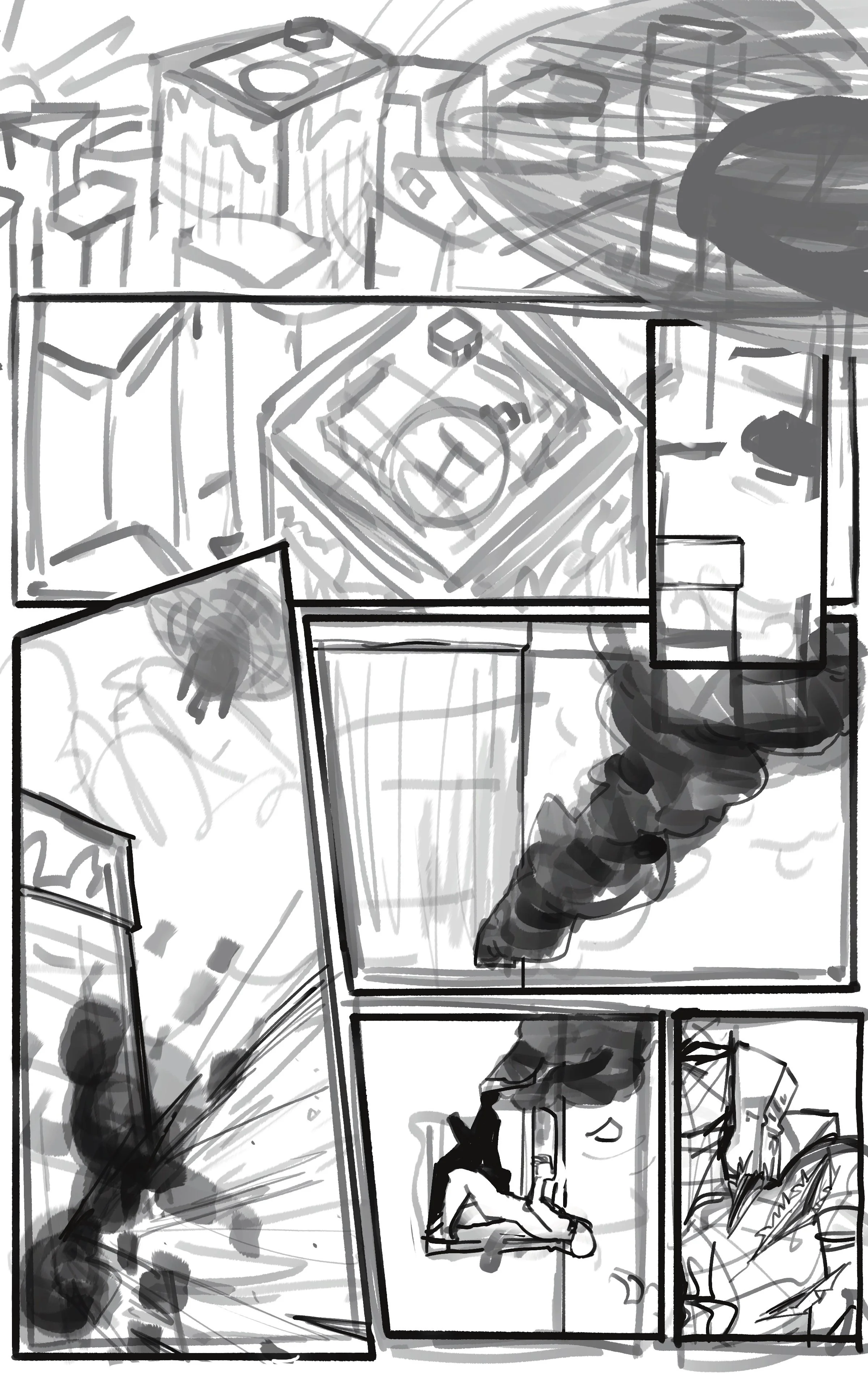 Digital, 2025.

Page depicting Spider-Man hanging from a building.