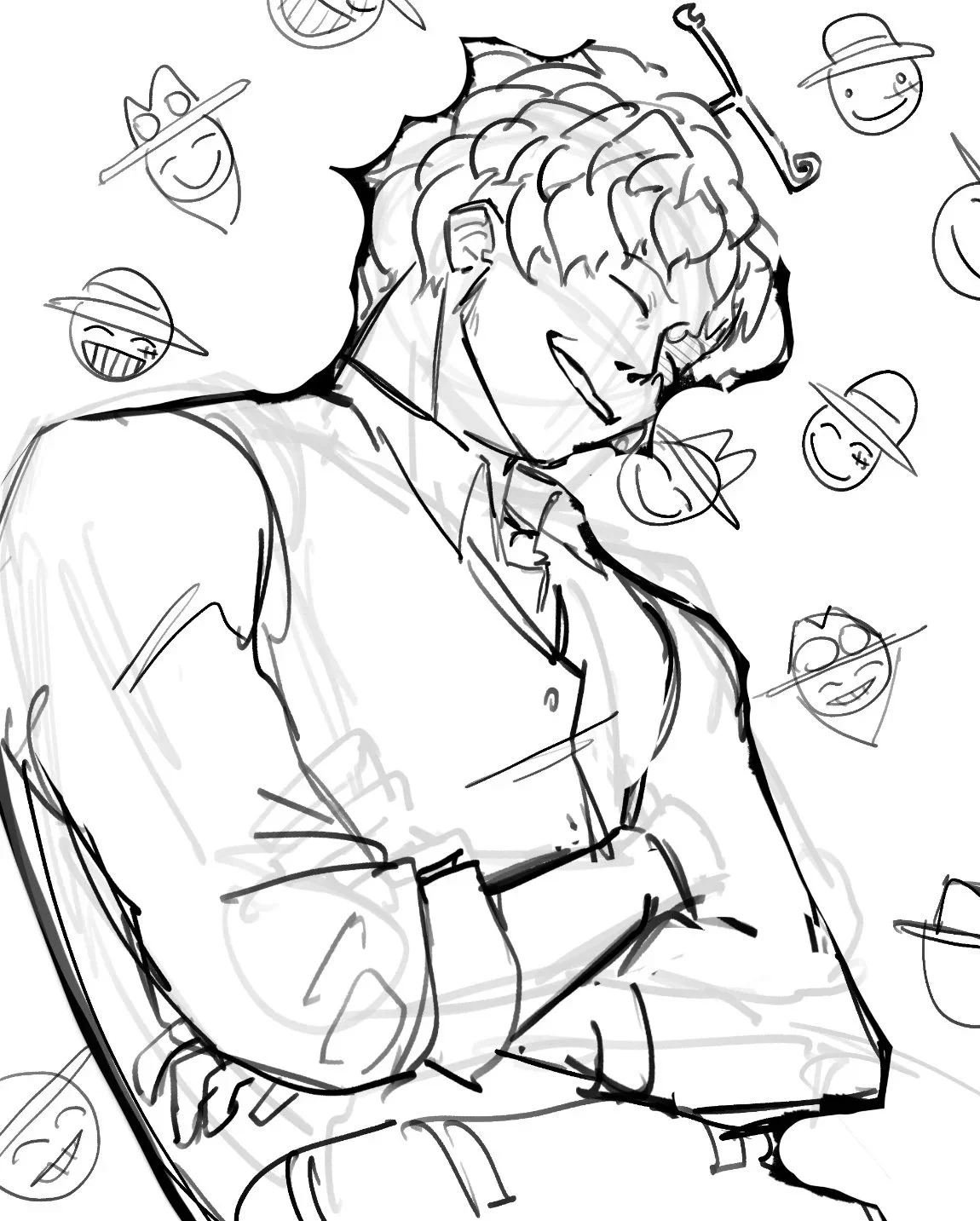 Digital, 2025.

Sketch for "Mountain Memories." First pass.