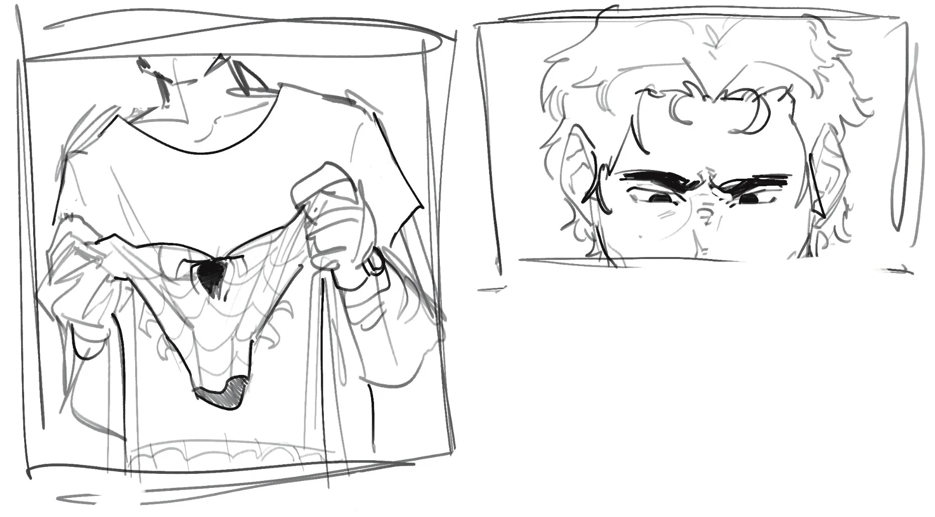 Digital, 2026.

Peter Parker holding his costume. Inspired by "Spider-Man No More!"