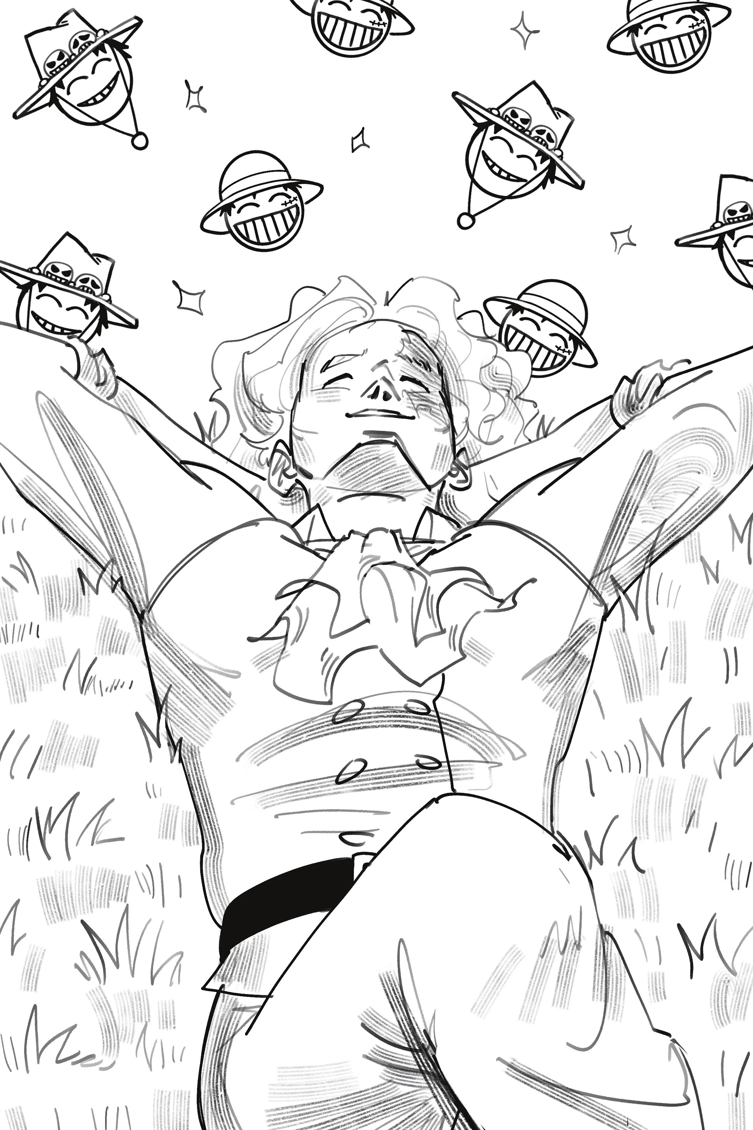 Digital, 2025.

Sketch for "Mountain Memories." Second Pass