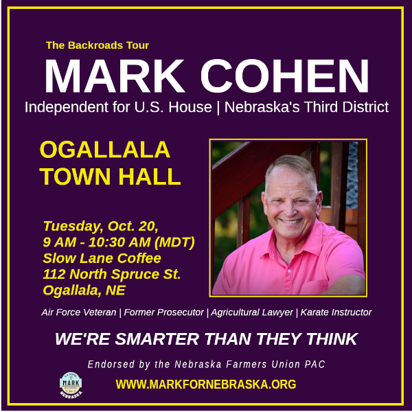 Ogallala Town Hall with Mark Cohen