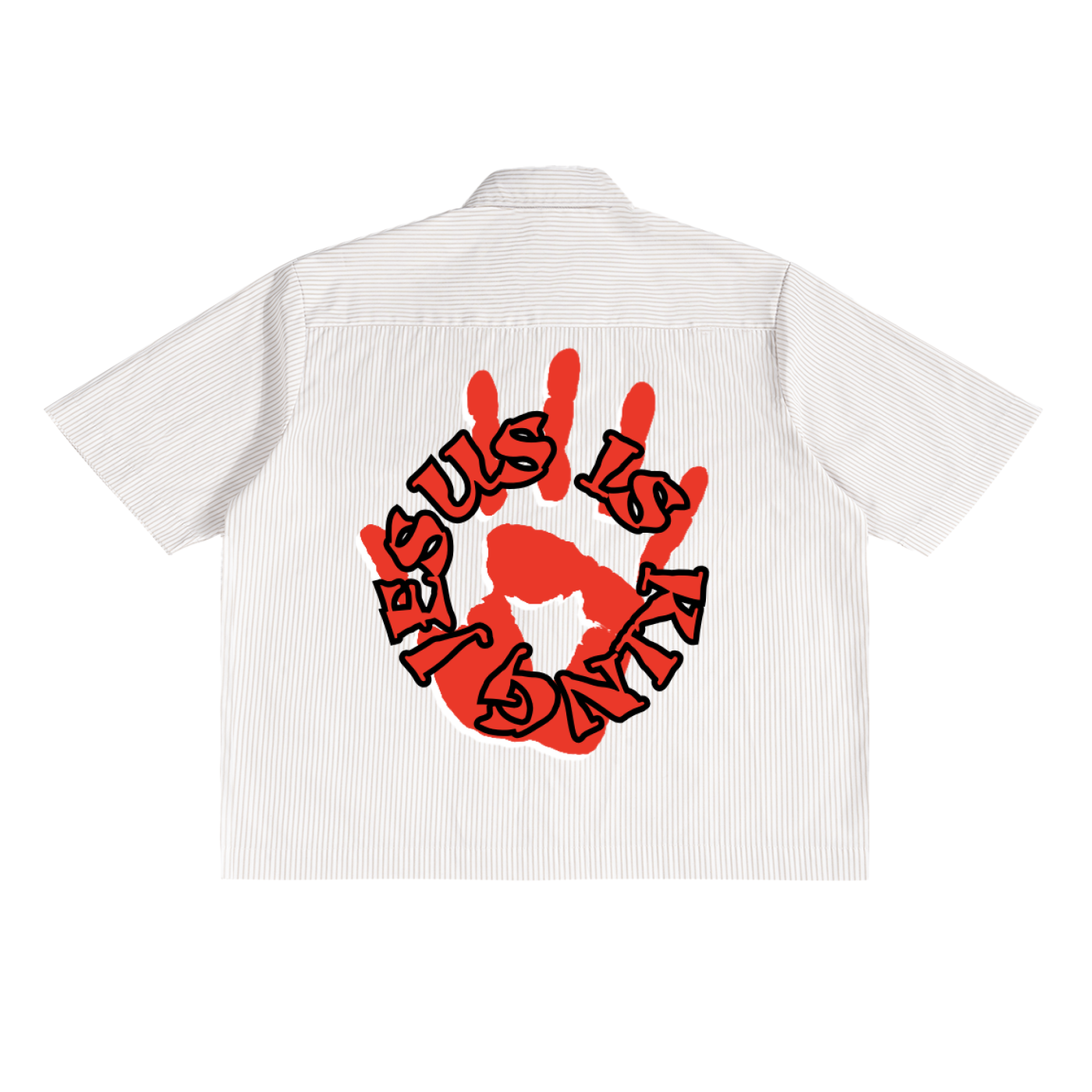 Jesus is King Boxy Button Shirt