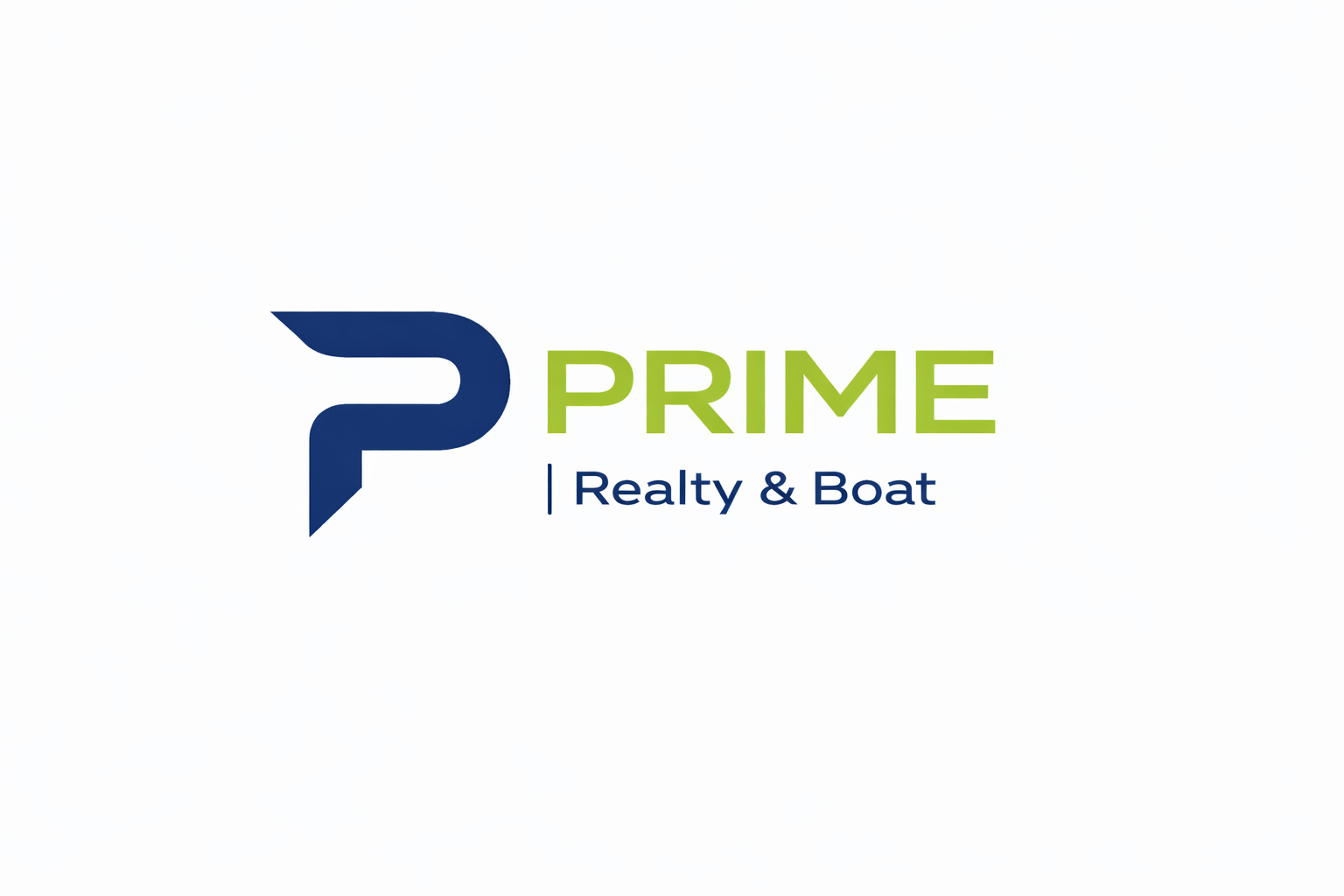 Logo for PRIME Realty & Boat with stylized P and green and blue text