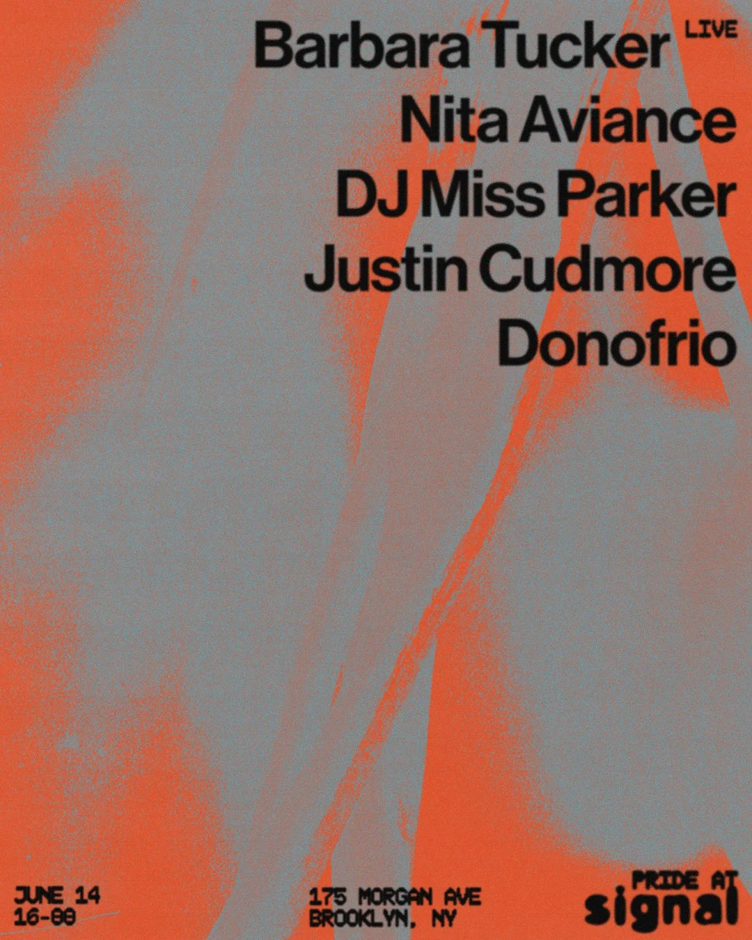Barbara Tucker (Live), Nita Aviance, DJ Miss Parker, Justin Cudmore, donofrio