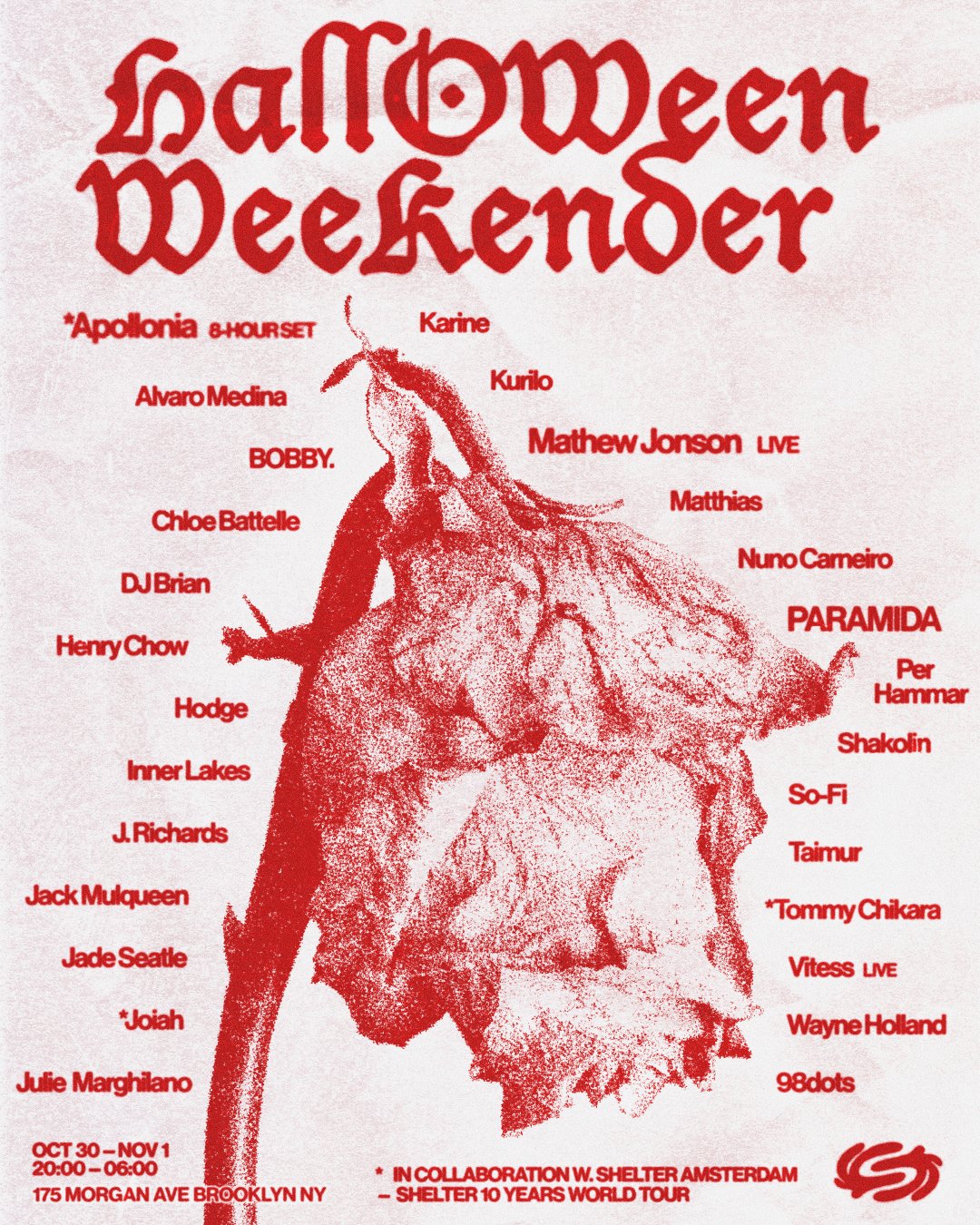 Halloween Weekender: Apollonia, PARAMIDA, Mathew Jonson (LIVE) + many more