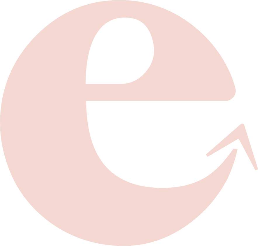 Illustration of a peach-colored letter 'E' reshaped into a circular arrow symbol, representing the Internet Explorer logo.