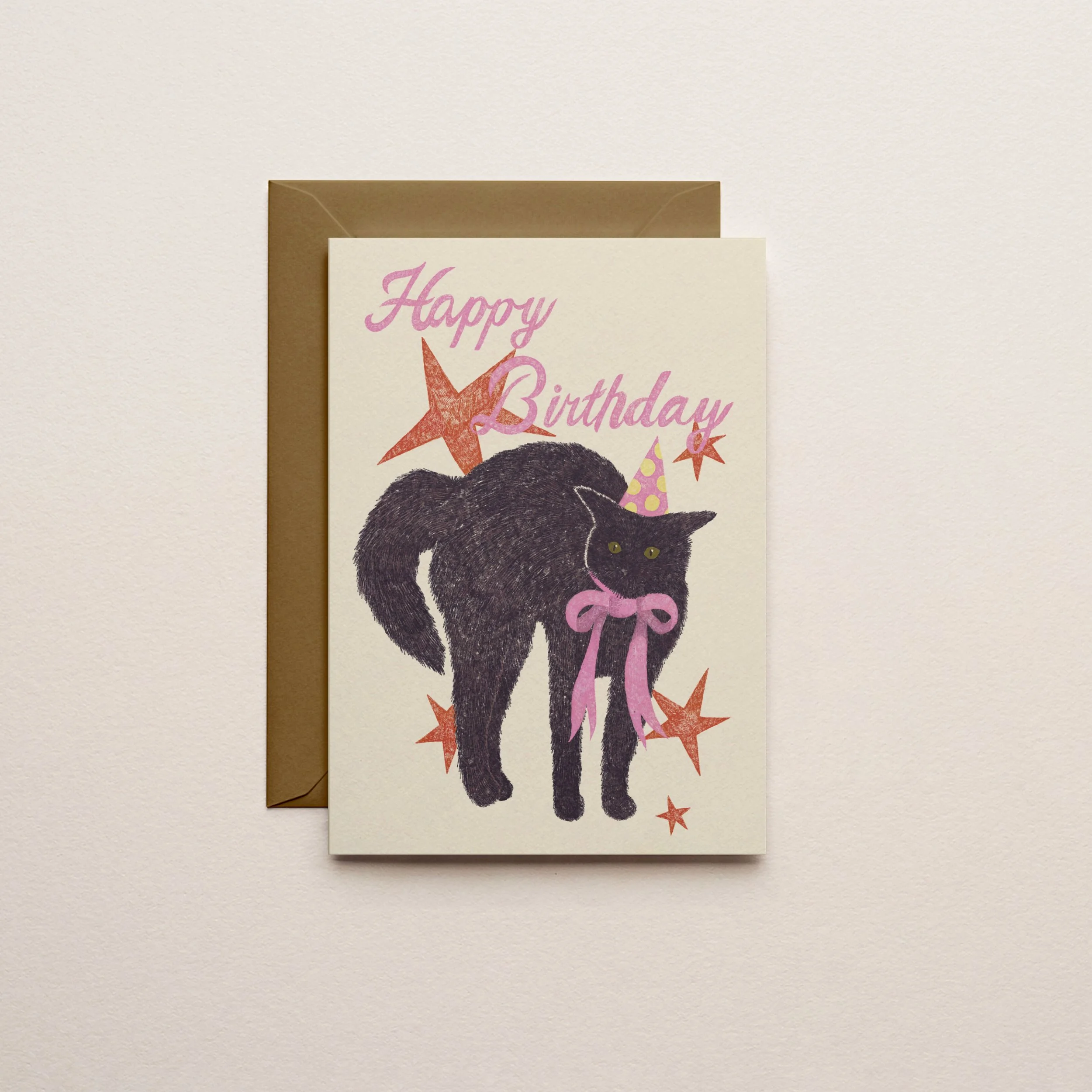 Happy Birthday Cat - A6 Greetings Card