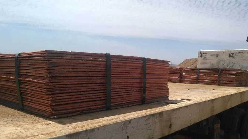 Prepared Copper Cathode Bundles Ready for Export