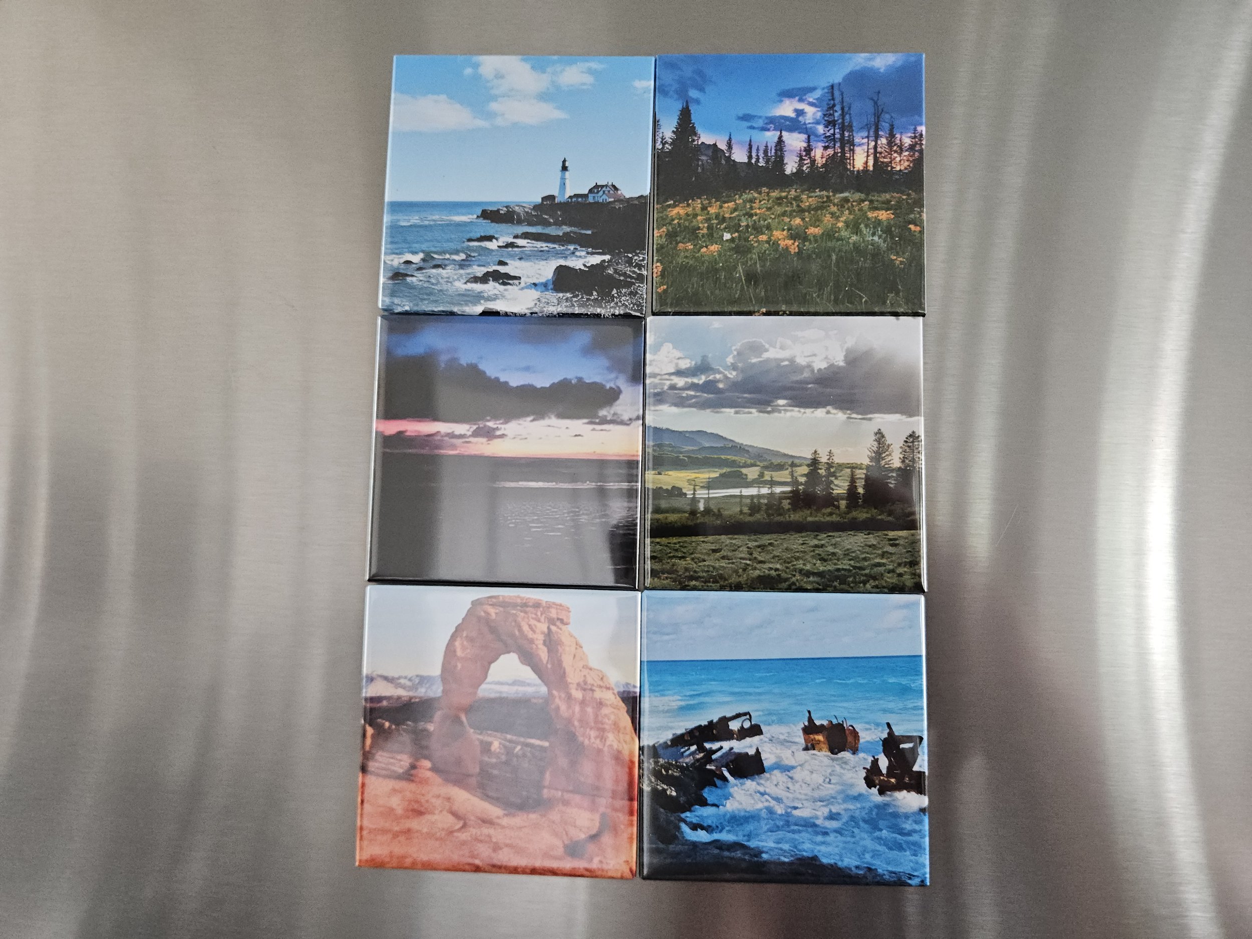 Square Custom Photo Magnet- 6 pack