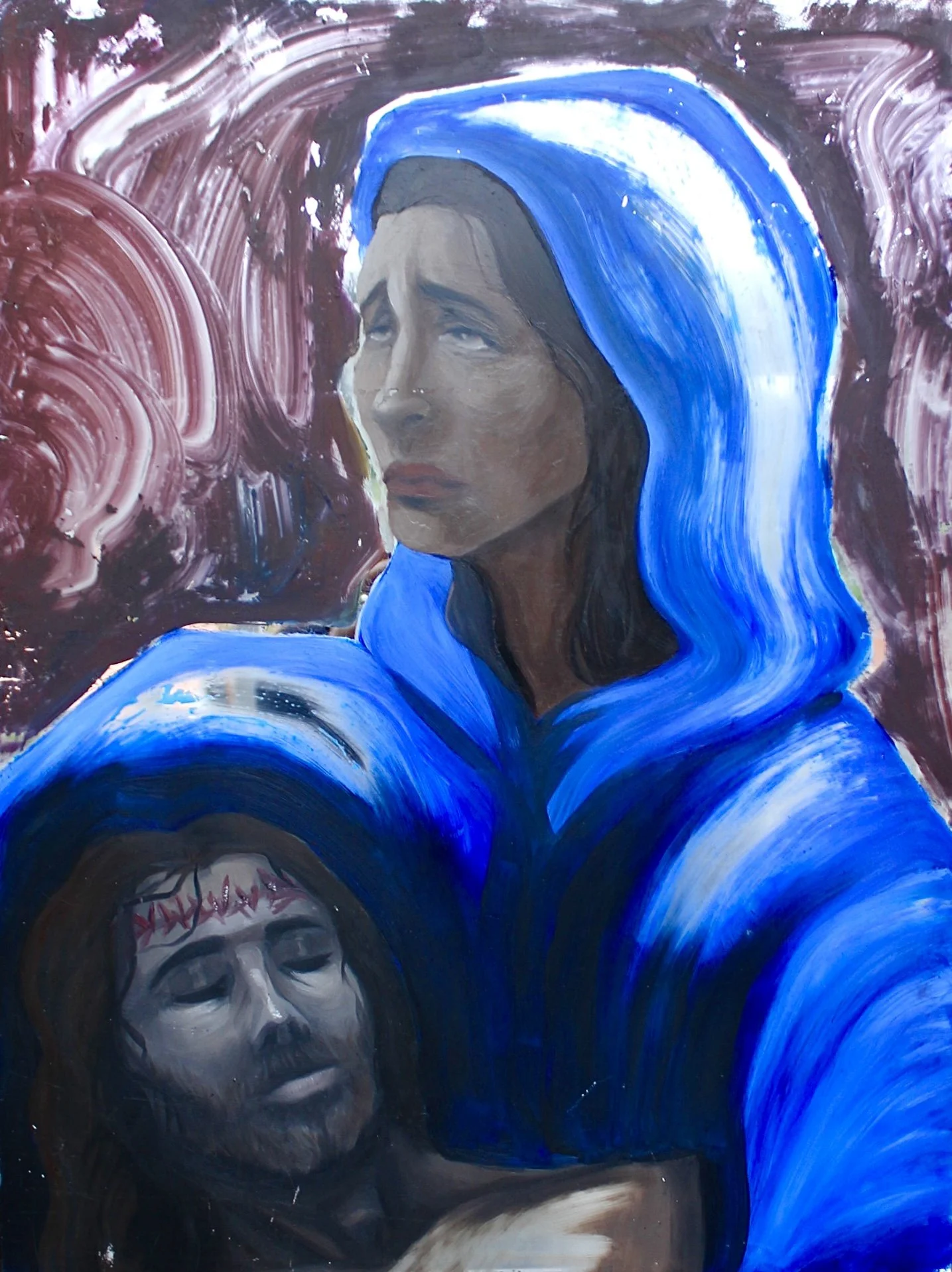 "Pietà"
Oil on mirrored acrylic
Summer 2022