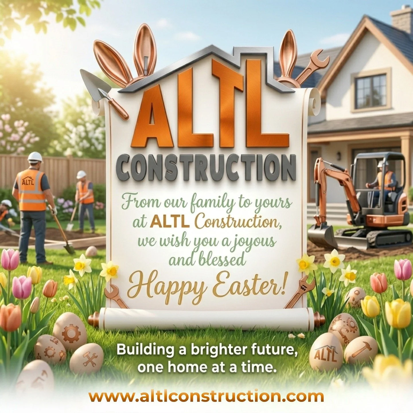 🐣🌷 Happy Easter from ALTL Construction! 🌷🐣

Wishing you and your family a joyful Easter filled with happiness, fresh beginnings, and time with loved ones.

Just like spring brings new life, we&rsquo;re here to help bring new life to your home wit