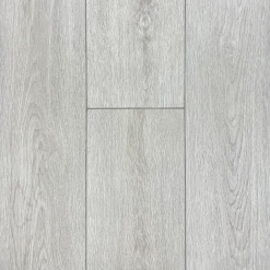 Close-up of light gray wood flooring.