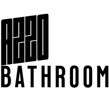 Retro-style sign saying '1950 BATHROOM' with black text on a white background.