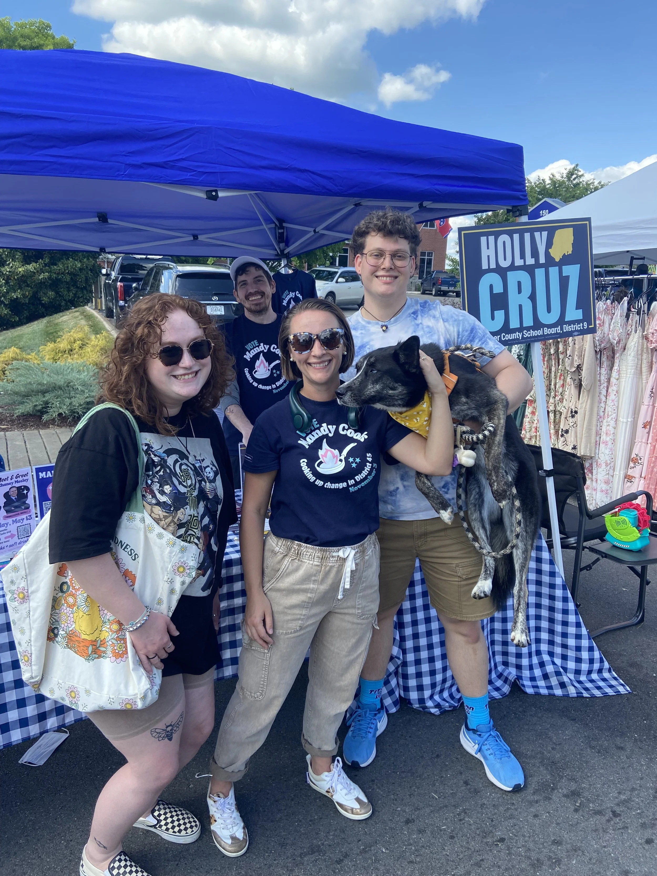 Mandy with volunteers at a community event