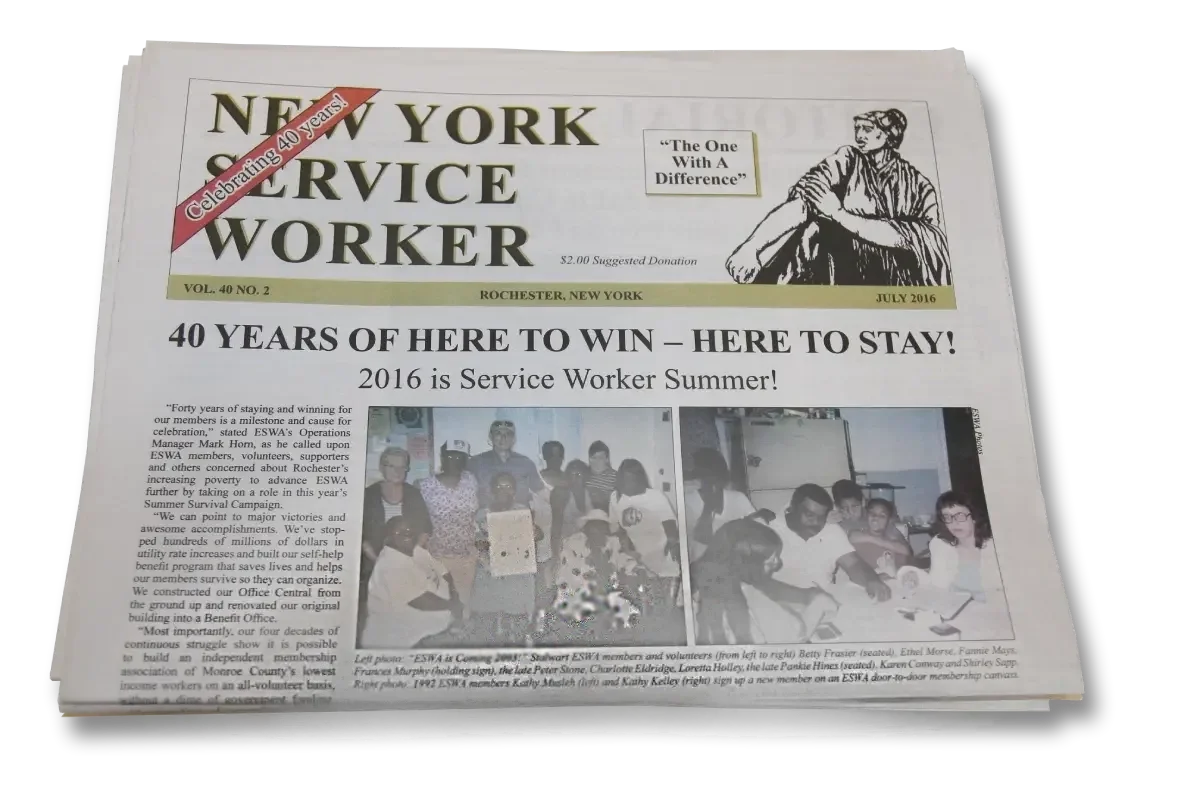 photograph of a stack of ESWA newspapers