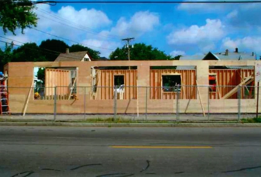 The new Office Central as its walls go up.