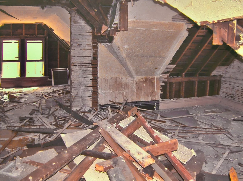 The project required large amounts of demolition. 