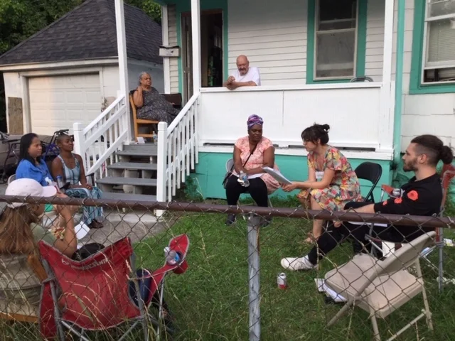 ESWA members meeting in a front yard