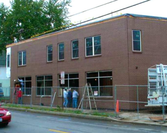 A completed exterior for the new office.