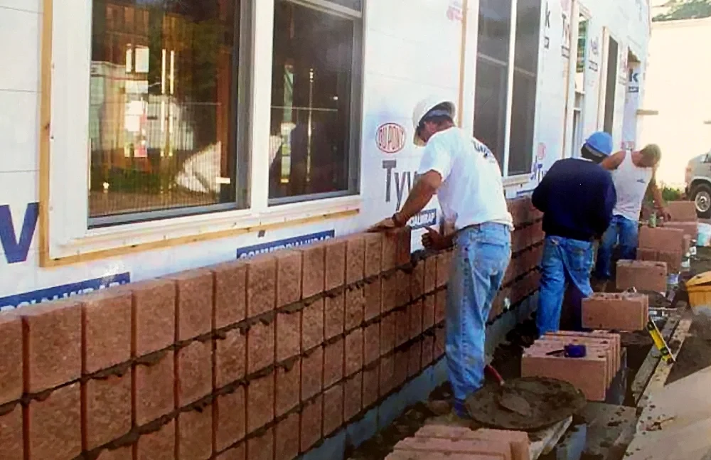 Weckesser's donated bricks going up!