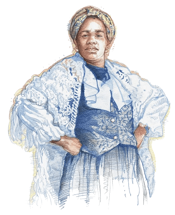 Woman standing with hands on her hips