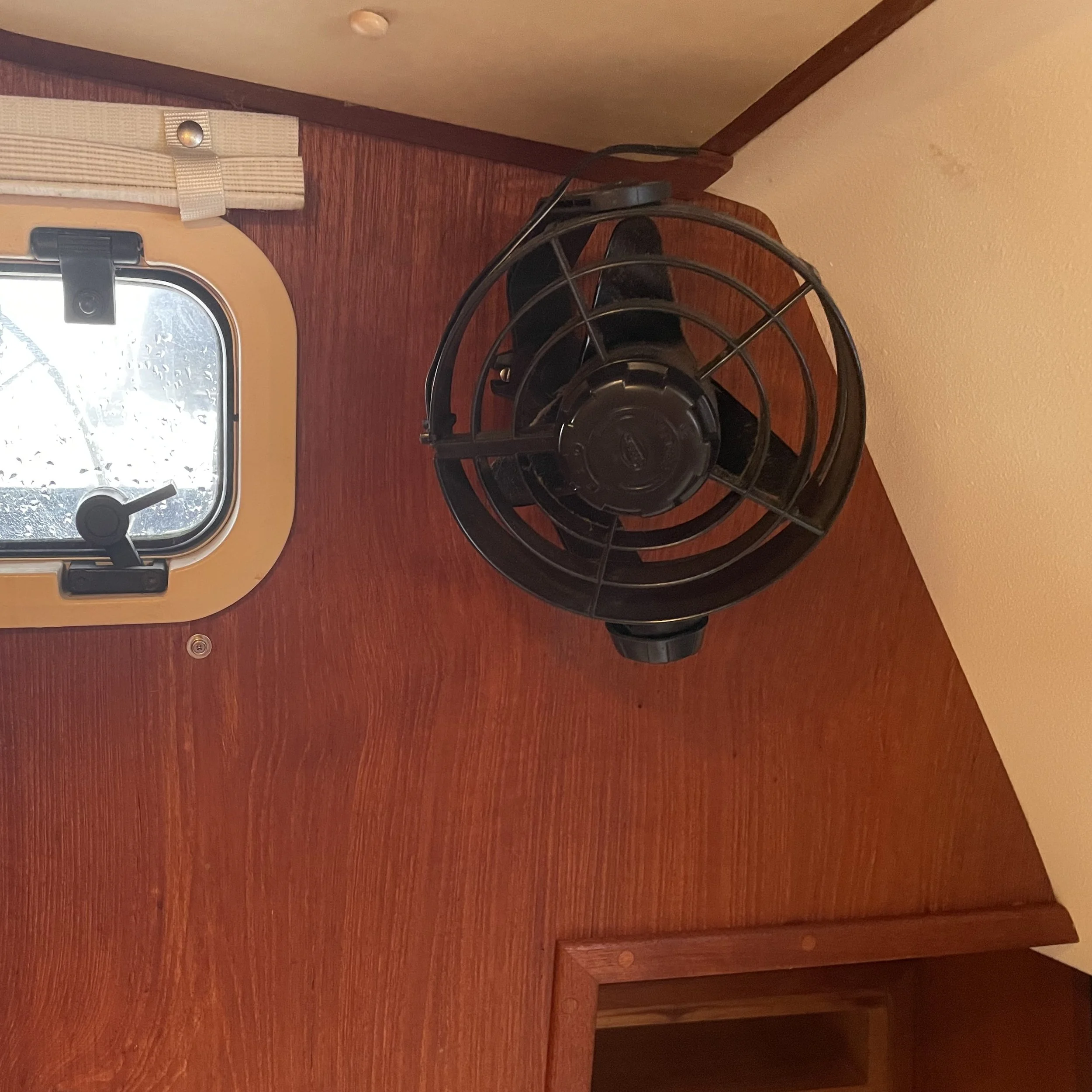 Fans throughout the main cabin, as well as the V-berth and rear cabin.
