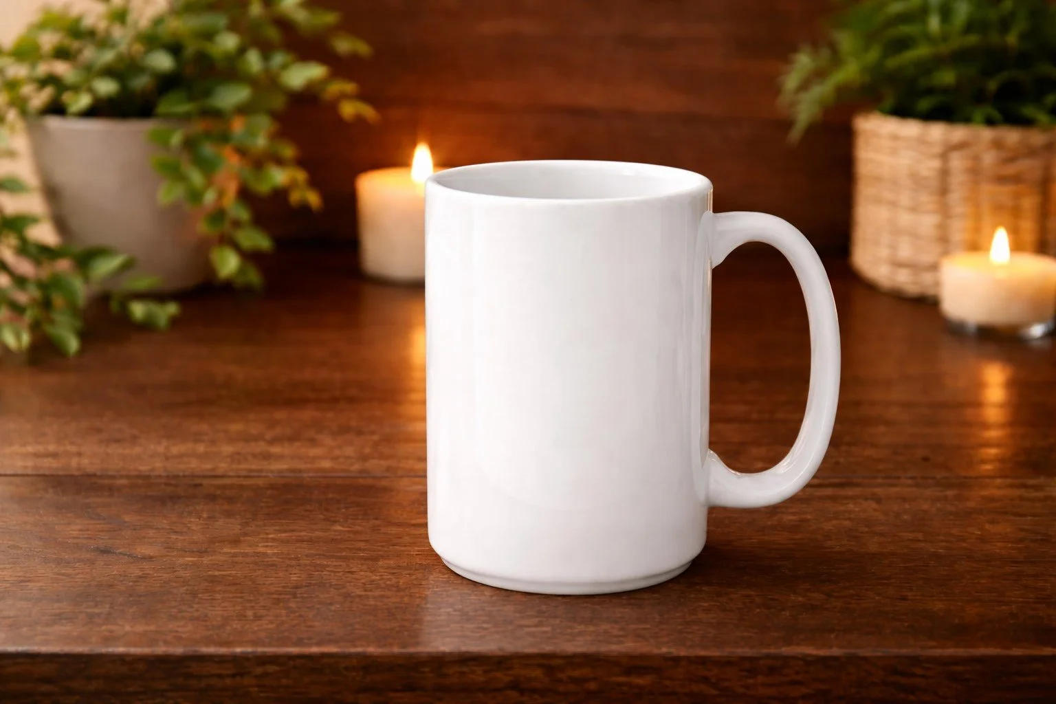 15oz White Coffee Mug