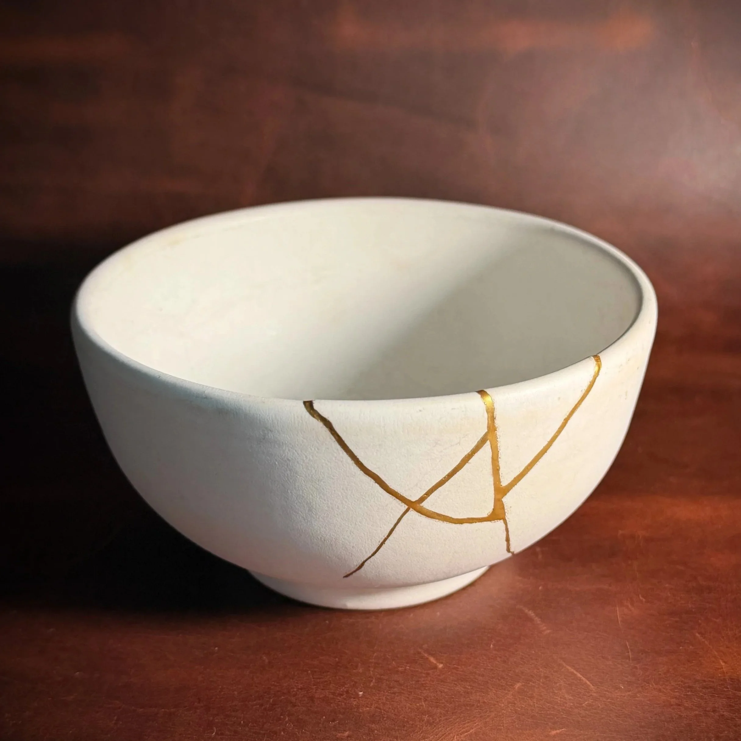 Another addition to my own kitchen collection—and the first bowl. I originally chose this simple white set because it makes such a quiet backdrop for the food I cook, but I’ve been enjoying the way each repair slowly gives the pieces a little more pe