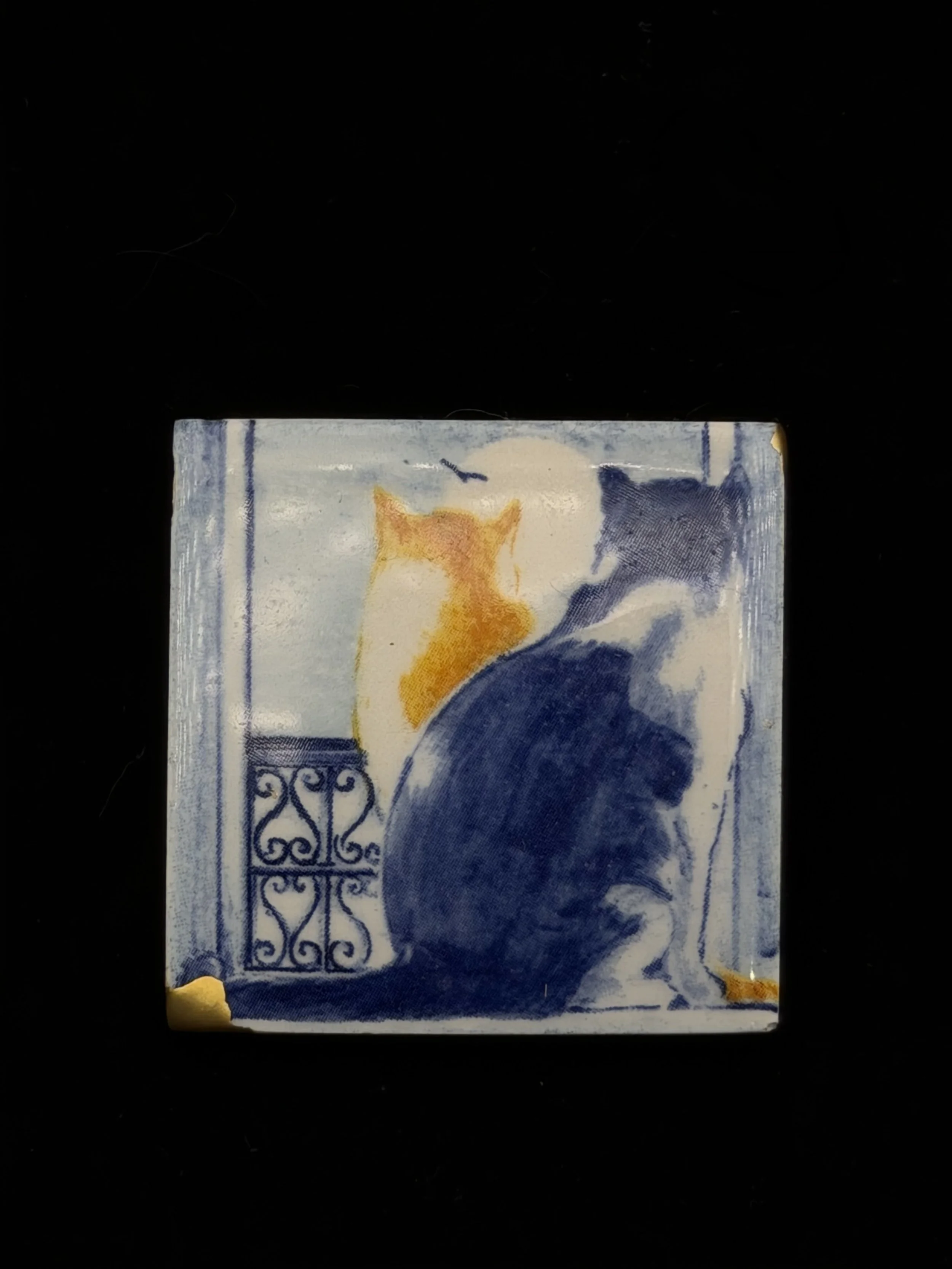 A cute little magnet brought back from Portugal. It survived three moves, though not entirely without a few bumps along the way. I was happy to give this little souvenir some gold corners and a bit of extra character.