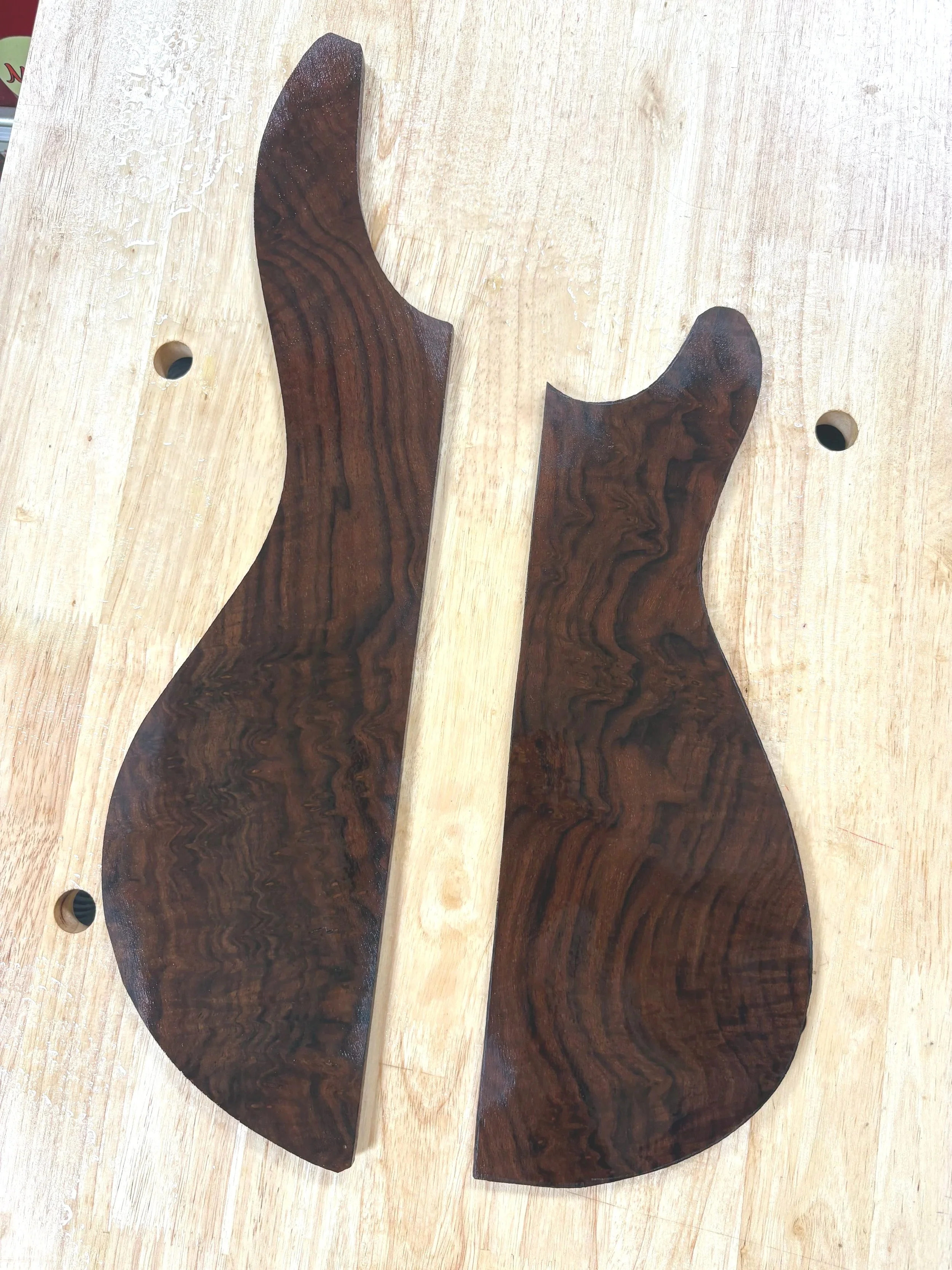 Set #4 - claro walnut, WT Doublecut, split top only