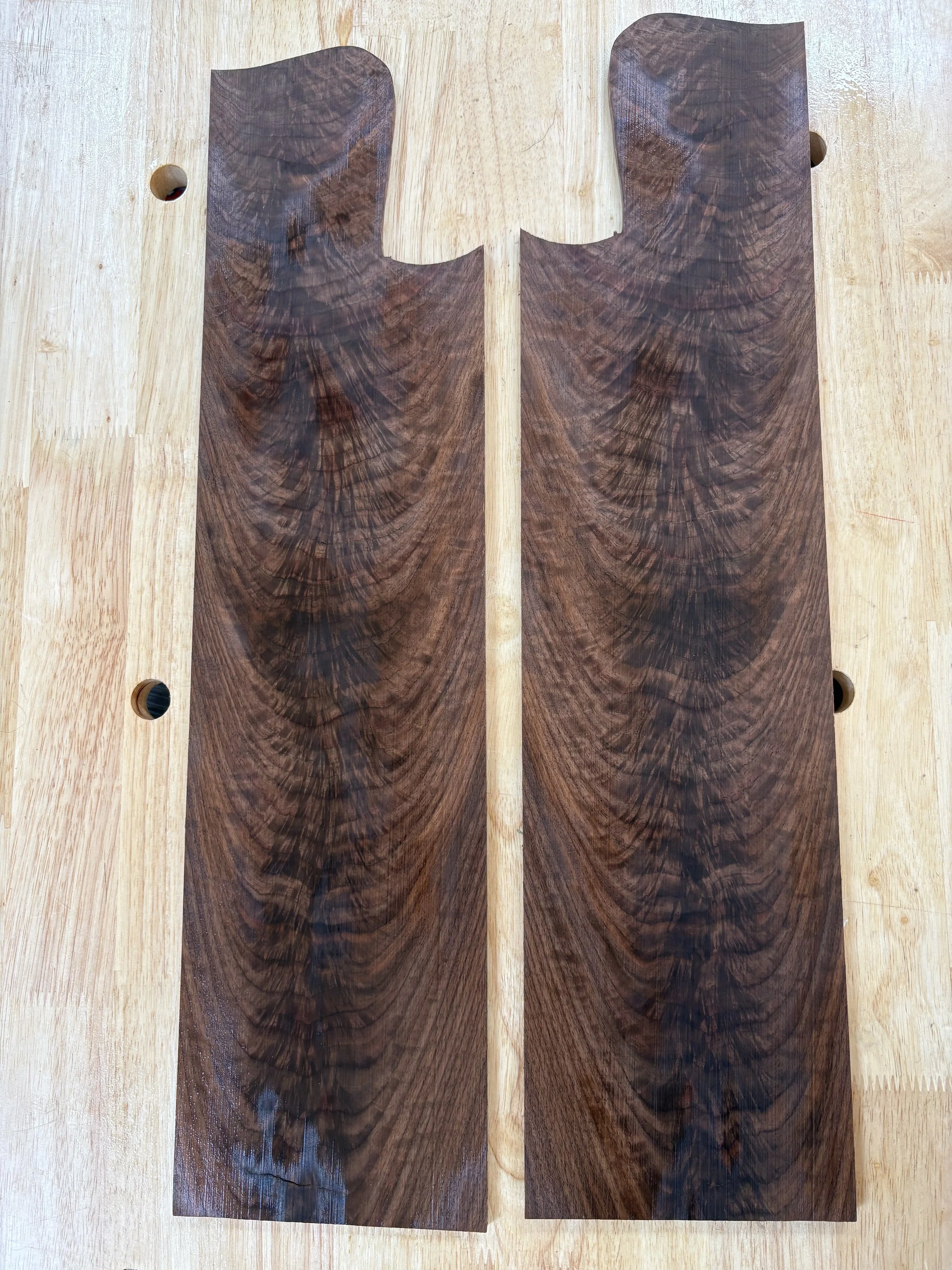 Set #3 - crotch walnut, WT Doublecut, split top only